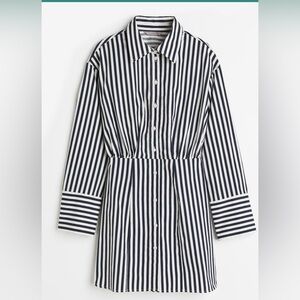 NWT H&M Navy and White Striped Shirt Dress